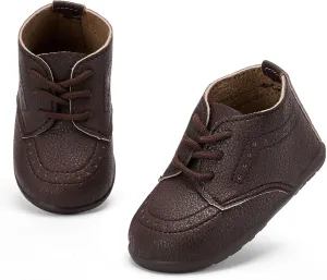 Infant Boys Girls Classic PU Leather Wedding Loafers Brogue Toddler Oxford Dress Shoes First Steps Walking Flat Lazy Non-Slip Shoes