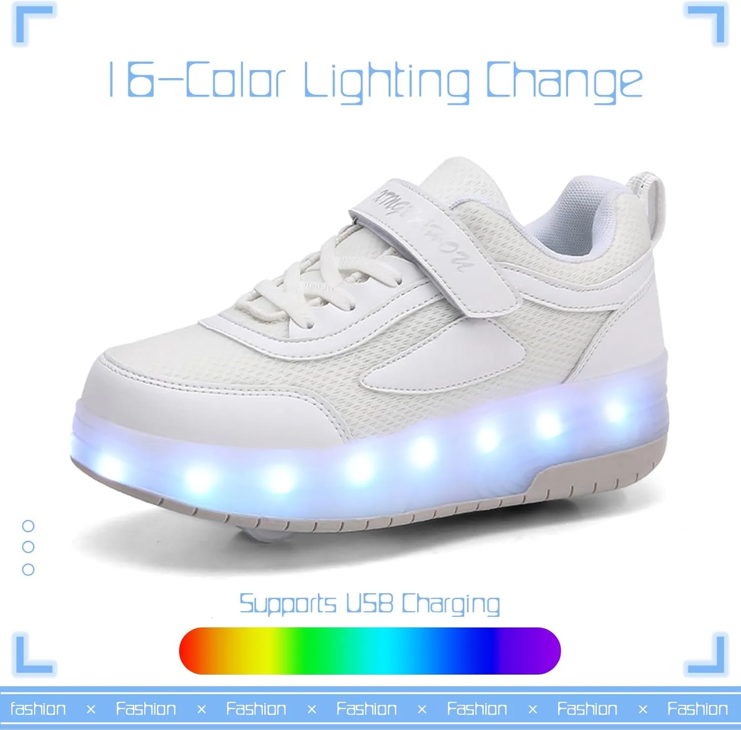 Kids Light Up Shoes with Wheels USB Chargable LED Light Up Roller Skates Shoes Best Gift for Christmas Halloween