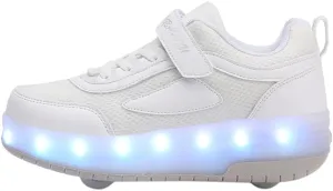 Kids Roller Skate Shoes with Retractable Wheels Rechargeable Led Light Up Sneakers for Christmas Birthday Gifts