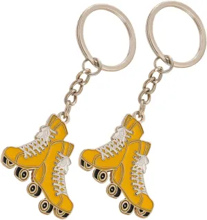 Kisangel 2pcs Adorable Metal Roller Skate Keychains Cute Ice Skates Hanging Keychains for Girls Couples and Purse Bag Pendants Creative