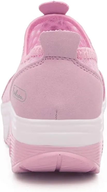 L LOUBIT Women Walking Shoes Slip on Athletic Platform Mesh Tennis Breathable Wedge Sneakers