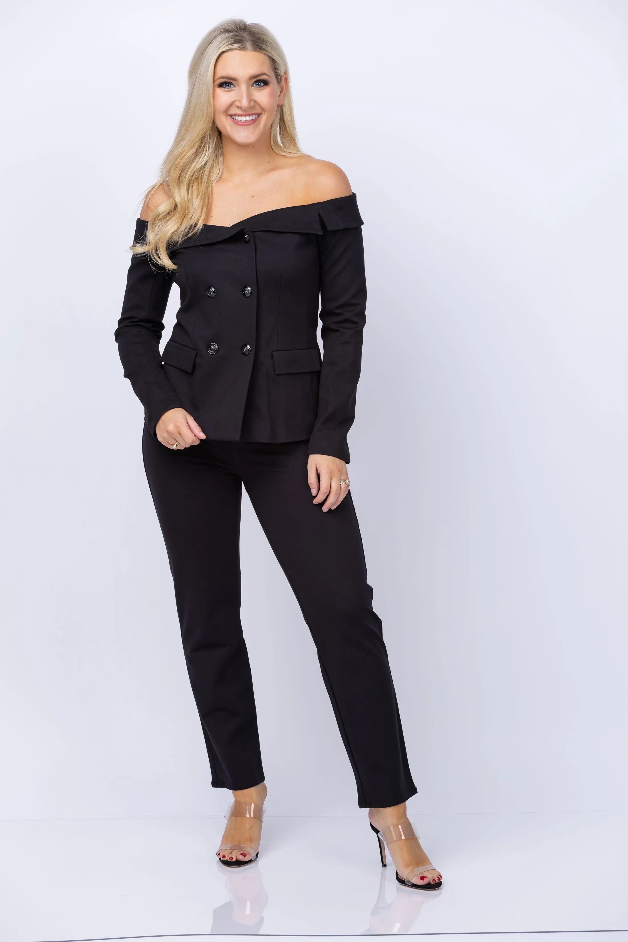 L'AGENCE Alexia High Rise Cigarette Crop pant in Black