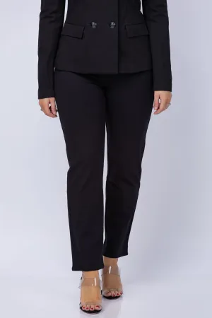 L'AGENCE Alexia High Rise Cigarette Crop pant in Black