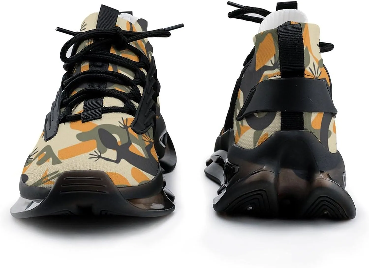 Lizard Camouflage Walking Shoes for Men Lightweight Tennis Fashion Elastic Sports Shoes Cushion Basketball Shoes