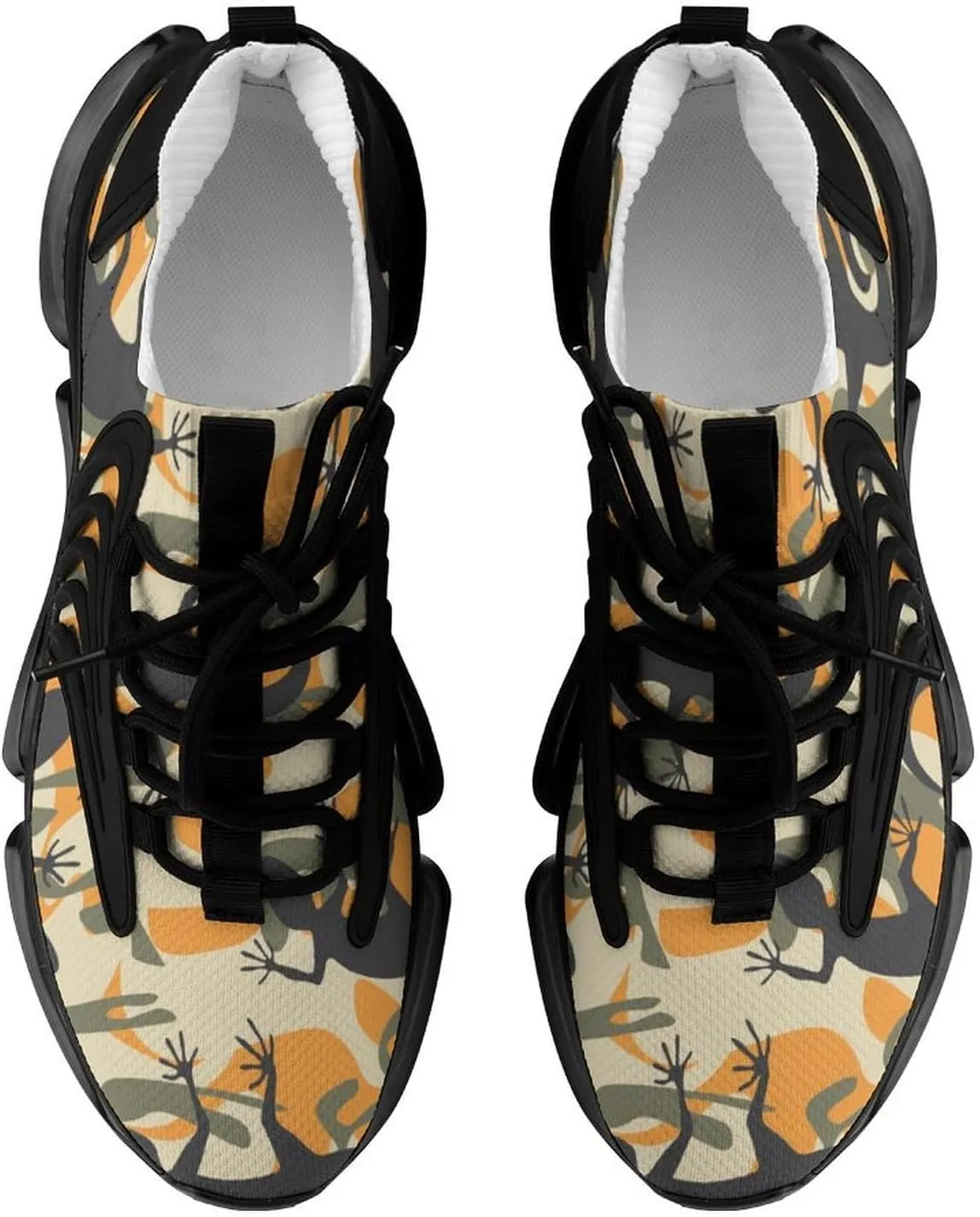 Lizard Camouflage Walking Shoes for Men Lightweight Tennis Fashion Elastic Sports Shoes Cushion Basketball Shoes