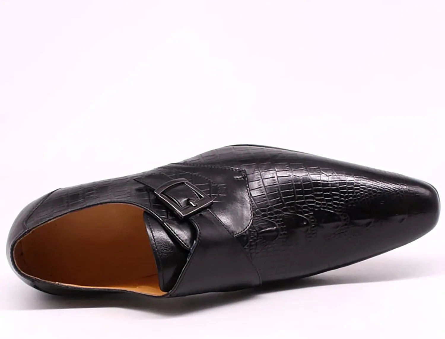 Men Classic Oxfords Business Shoes Real Leather Loafers Comfy Slip On Monk Shoes Wedding Smart Office Dress Shoes,Black-47