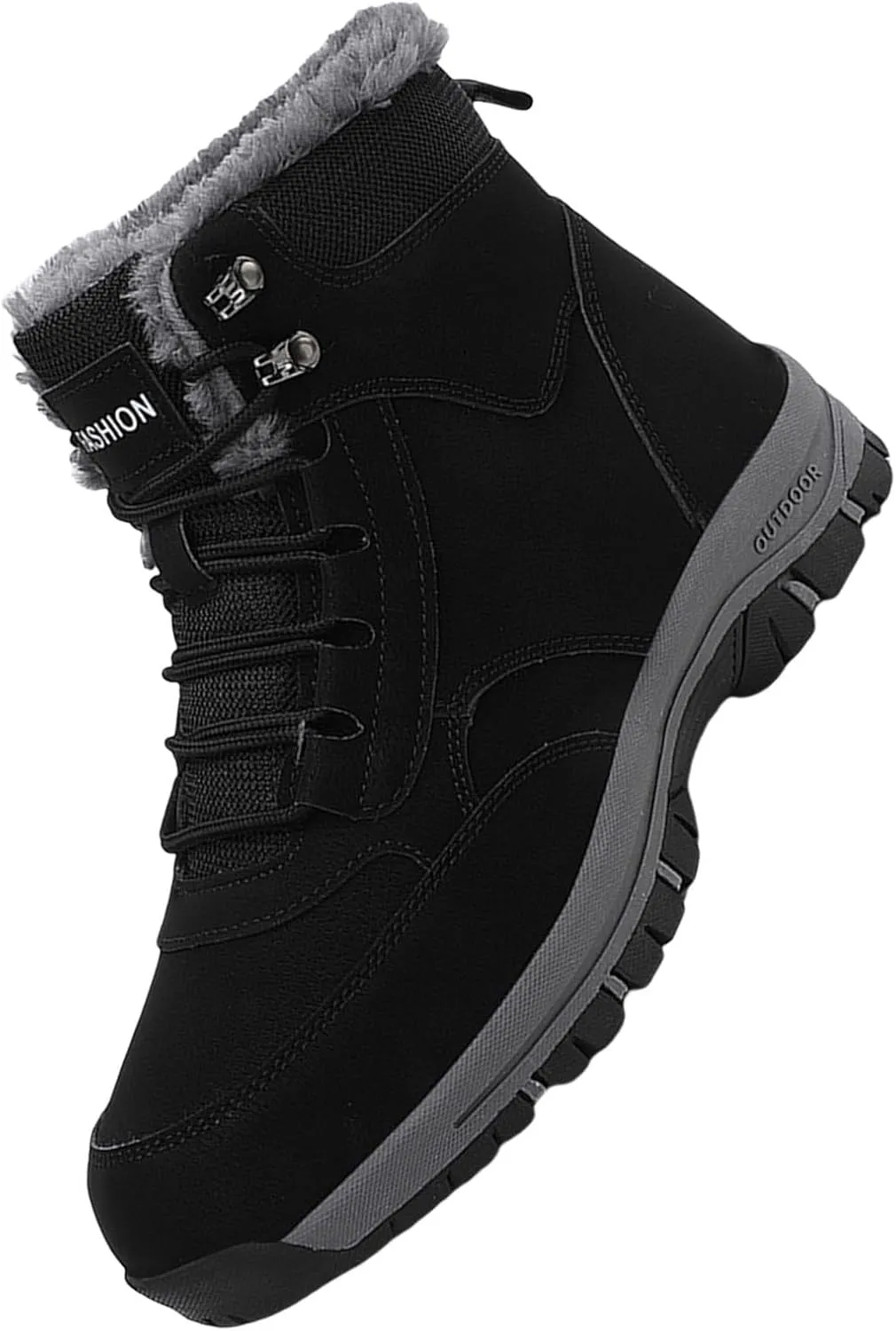 Men Work Boots Composite Toe Hiking Sneakers Women's Slip On Warm Womens Working Shoes Non Steel Toe Waterproof Platform Shoes Work Hike Grounded Footwear