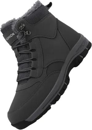 Men Work Boots Soft Toe Hiking Sneakers with Warm Fur Lining Womens Workout Shoes Slip Resistant Waterproof Outdoor Work Botas Lightweight Hike Grounded Footwear