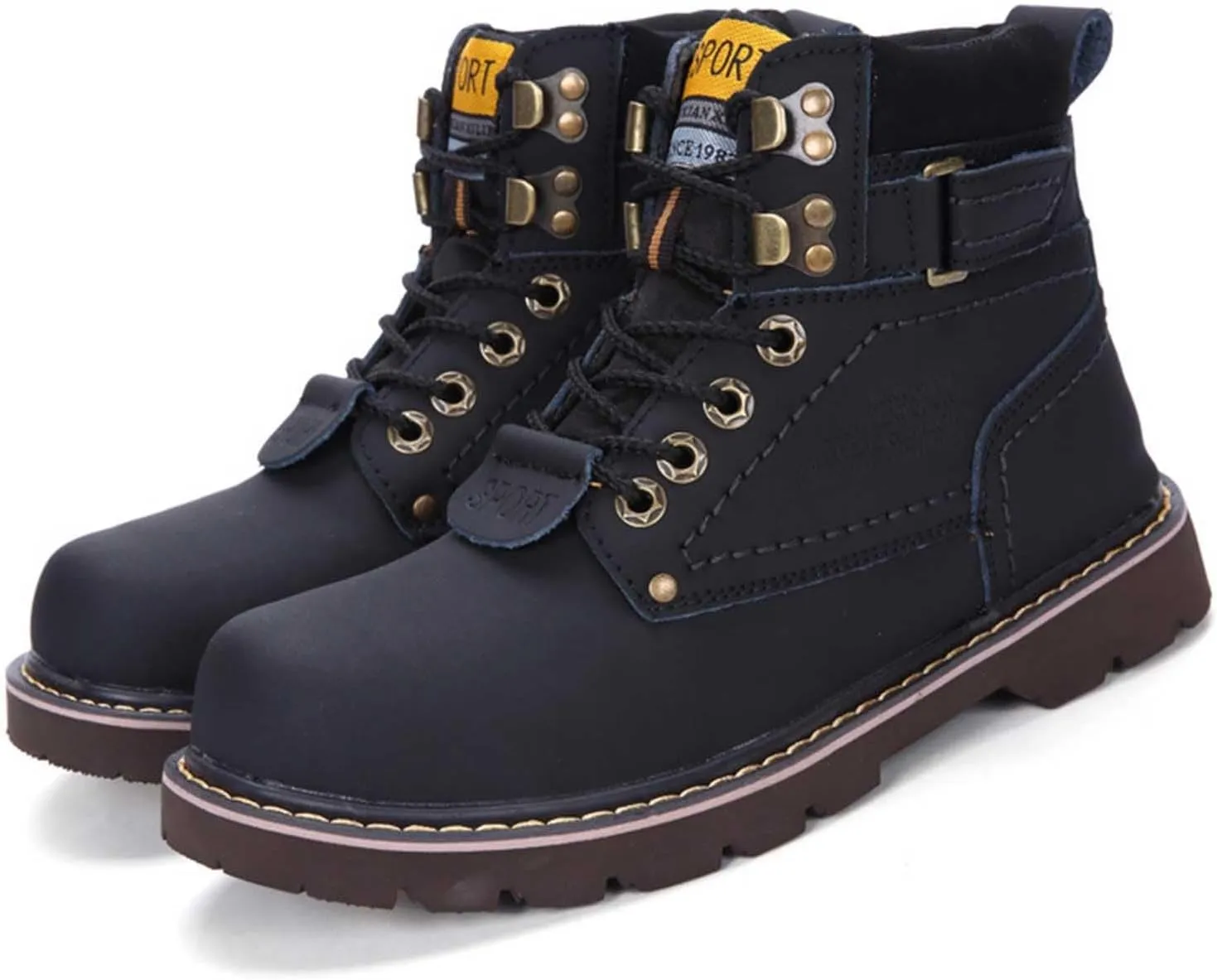 Men Work Boots Steel Toe Hiking Sneakers Fur Lined Ankle Boot Women Safety Toe Shoes Business Casual Lightweight Outdoor Botas Mid Ankle Work Casual Hike Grounded Footwear