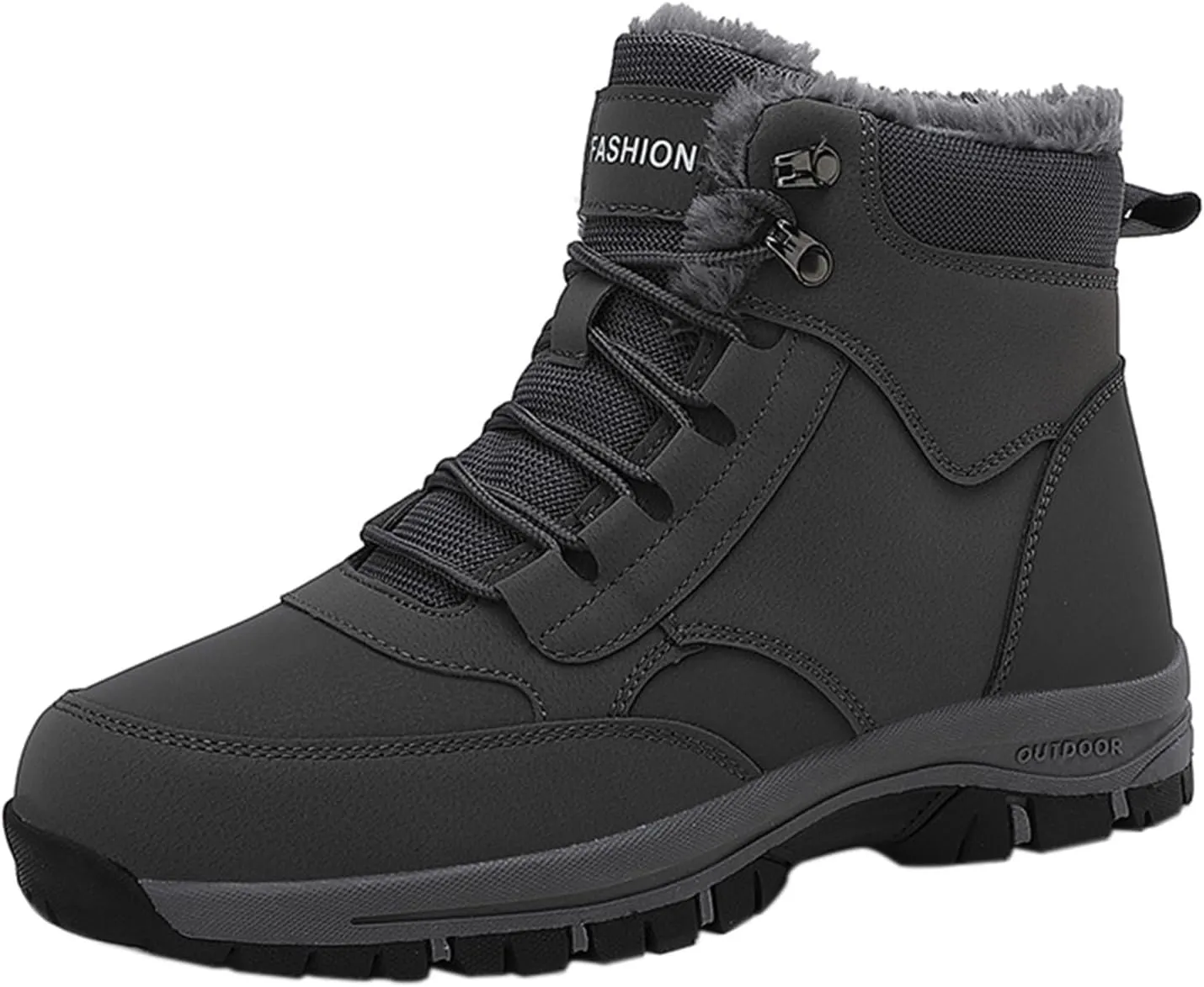 Men Work Boots Steel Toe Hiking Sneakers Fur Lined Ankle Boot Women Safety Toe Shoes Business Casual Lightweight Outdoor Botas Mid Ankle Work Casual Hike Grounded Footwear