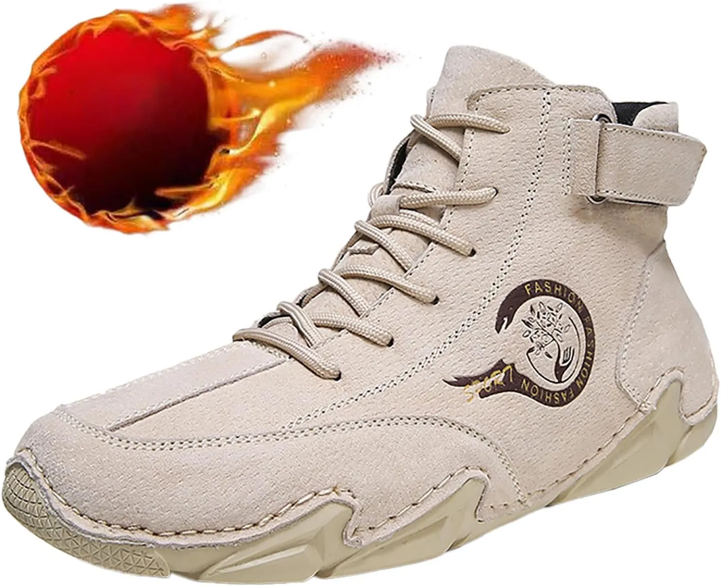 Men's Athletic Running Shoes High Top Hook Loop Short Boots Suede Lace Up Shoes Arch Support Men's 574v2 Classic Sneaker