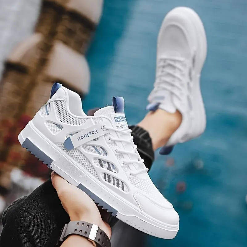 Men's Breathable Mesh Casual Skateboarding Shoes, Fashion Sneakers for Spring Summer