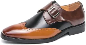 Men's Comfort Orthopedic Dress Shoes Men Monk Shoes Fashion Patchwork Slip-On Dress Classic Loafer Wedding Causal Business Footwear for Party