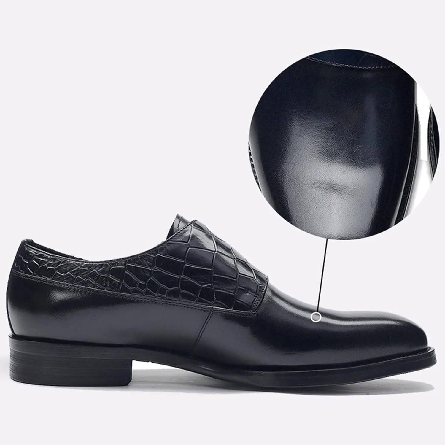 Men's Dress Loafer Shoes Double Monk Strap Wingtip Formal Shoes Slip-On Loafers Oxford Business Casual Comfortable Shoe Black- US8.5-9/UK7.5-8/EU41