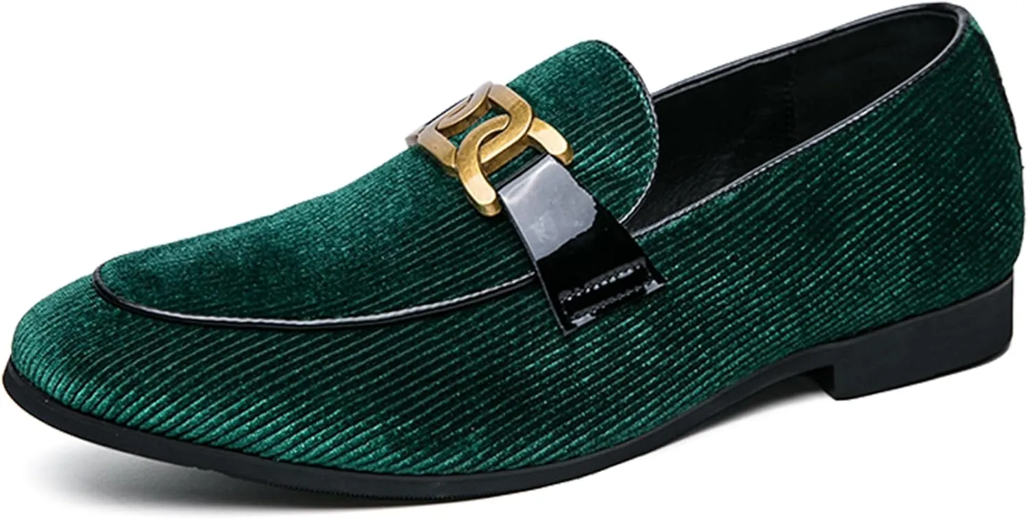 Mens Dress Shoes Velvet Loafers Double Monk Strap Vintage Fashion Slip-on Suede Loafers Non Slip Business Work Office Dress Shoes
