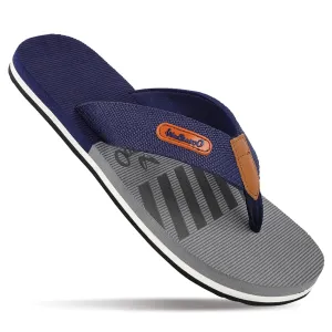 Men's Printed Flip Flop Slippers - WC4258 Blue Grey