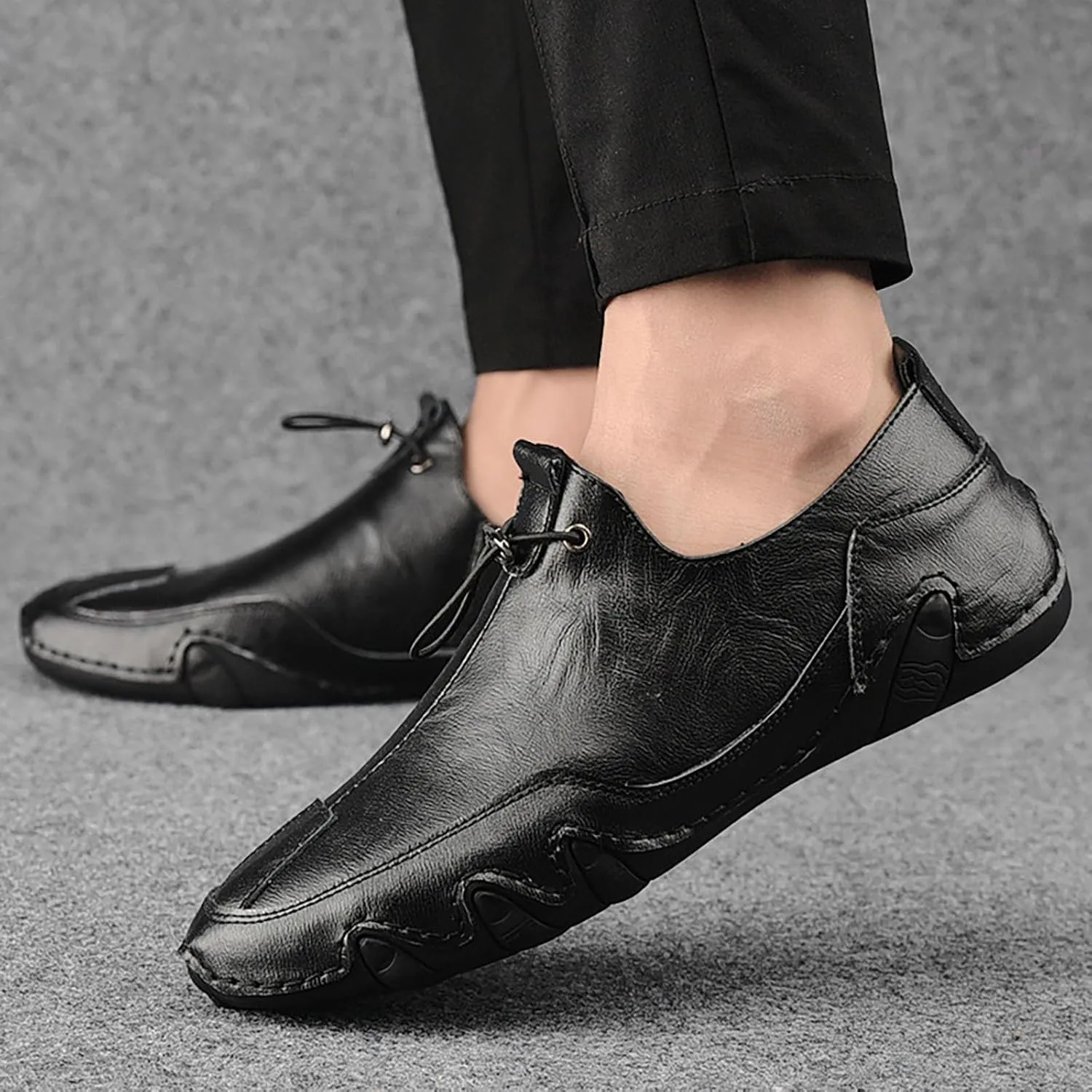 Mens Slip on Shoes White Shoes Men Men's Fashion Sneakers Casual Walking Shoes White Leather Sneakers