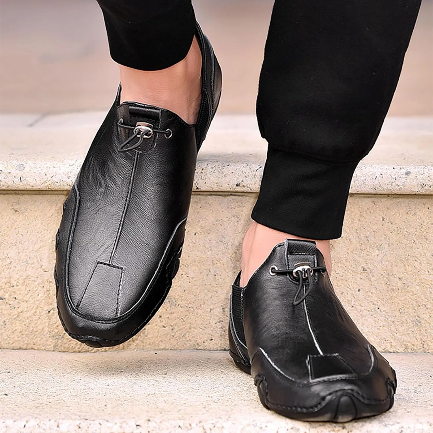Mens Slip on Shoes White Shoes Men Men's Fashion Sneakers Casual Walking Shoes White Leather Sneakers