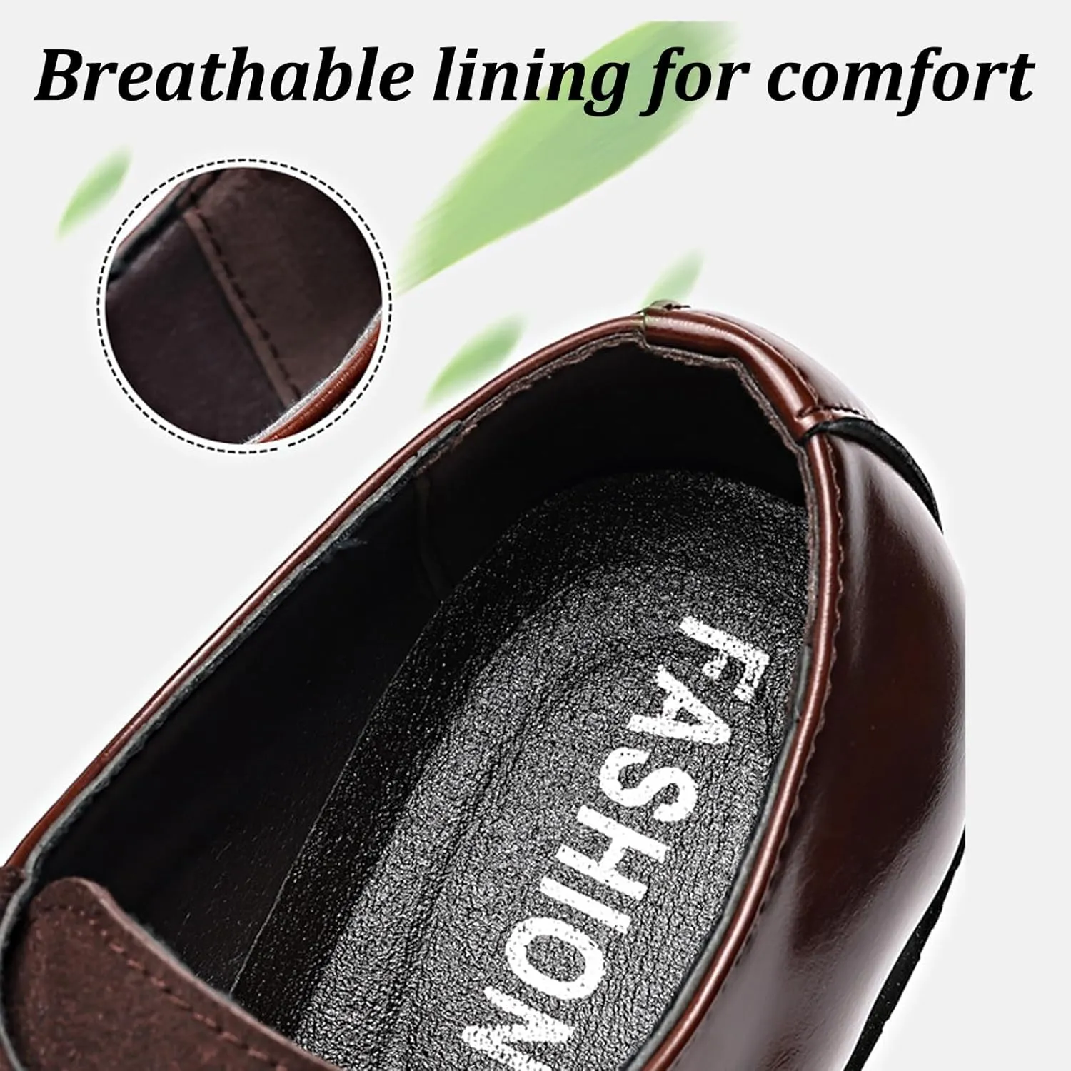 Men's Splicing Leather Low Heel Loafers Pointed Toe Monk Buckle Lightweight Non-Slip Slip On Casual Shoes for Work Business Dress Shoes