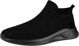 Mens Tennis Shoes Fashion Spring and Summer Men Sports Shoes Flat Bottom Lightweight Slip On Fly Woven Mesh Breathable