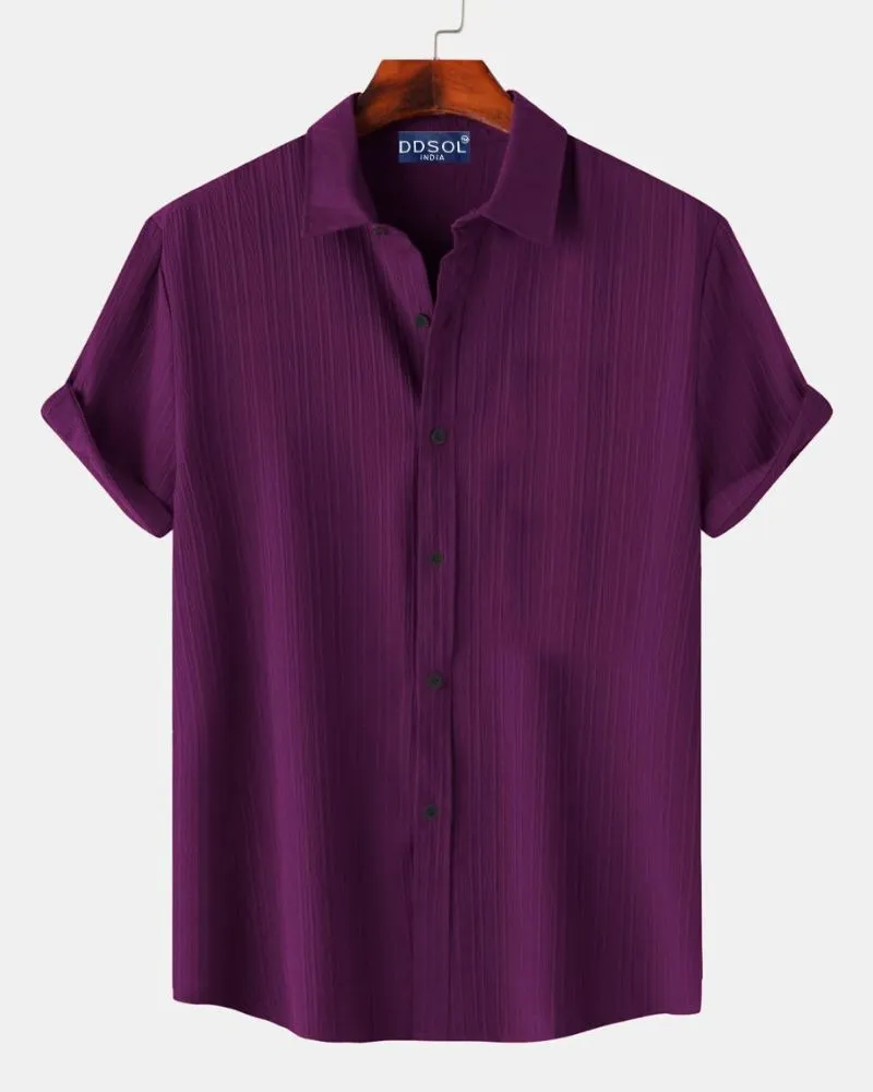 Men's Velvet Plum Ribbed Shirt-Duders