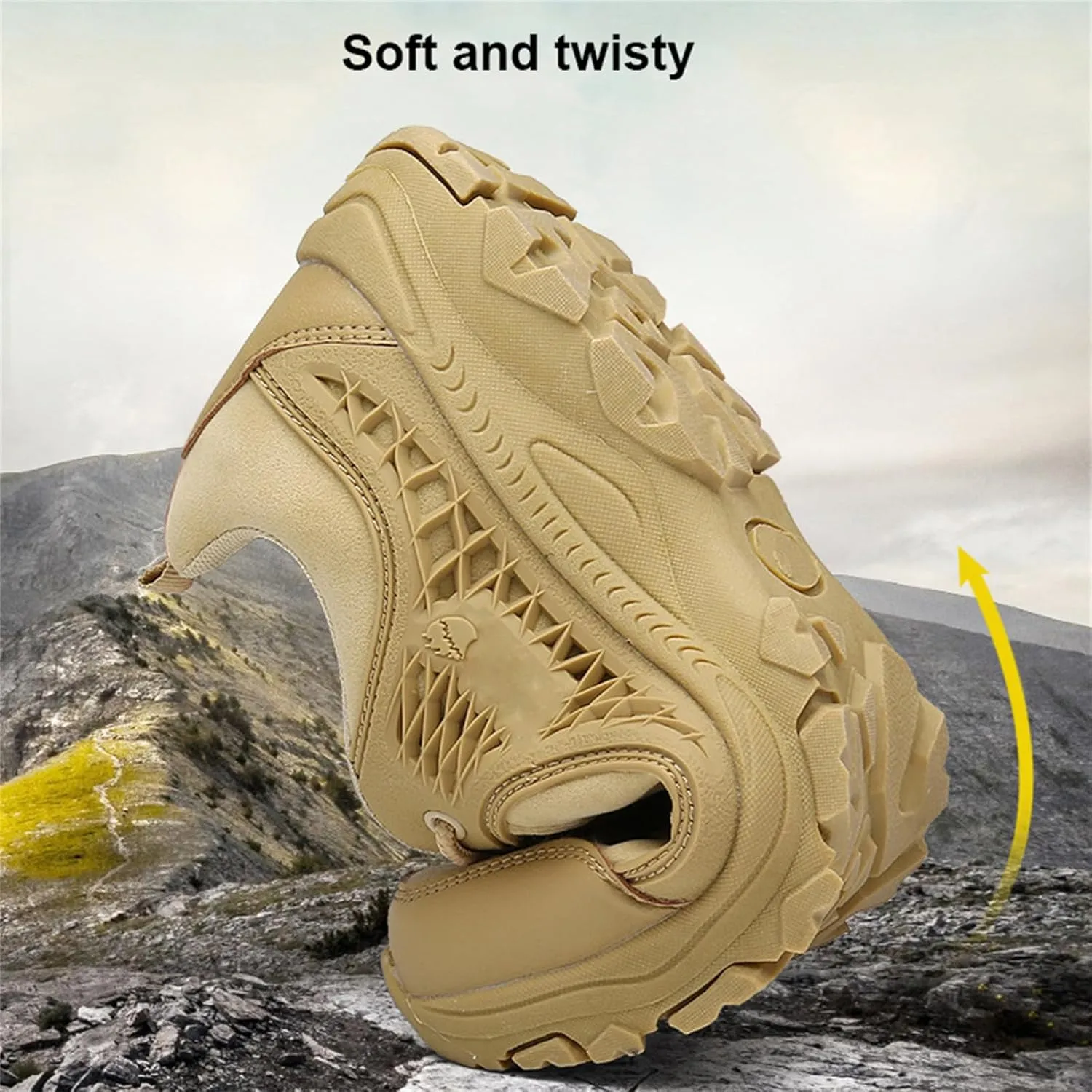 Men's Waterproof Hiking Boots, Military Tactical Boots for Men, Outdoor Lightweight Work Boots,Low Cut Training Shoes,for Outdoor Hiking, Rock Climbing, Hunting Etc
