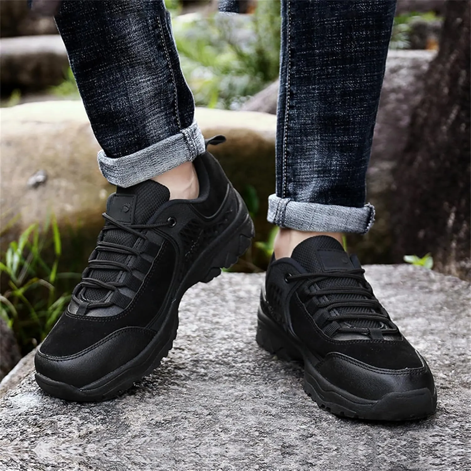 Men's Waterproof Hiking Boots, Military Tactical Boots for Men, Outdoor Lightweight Work Boots,Low Cut Training Shoes,for Outdoor Hiking, Rock Climbing, Hunting Etc