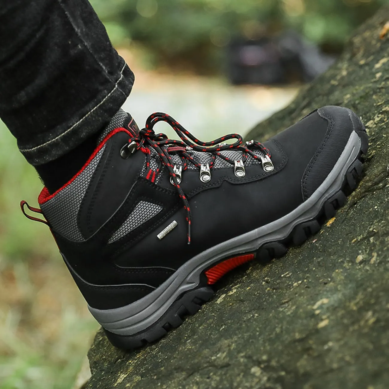 Men's Waterproof Hiking Boots Outdoor Non-Slip Work Boots High Top Trekking Hiking Shoes