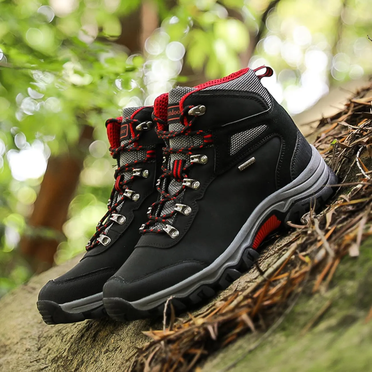 Men's Waterproof Hiking Boots Outdoor Non-Slip Work Boots High Top Trekking Hiking Shoes