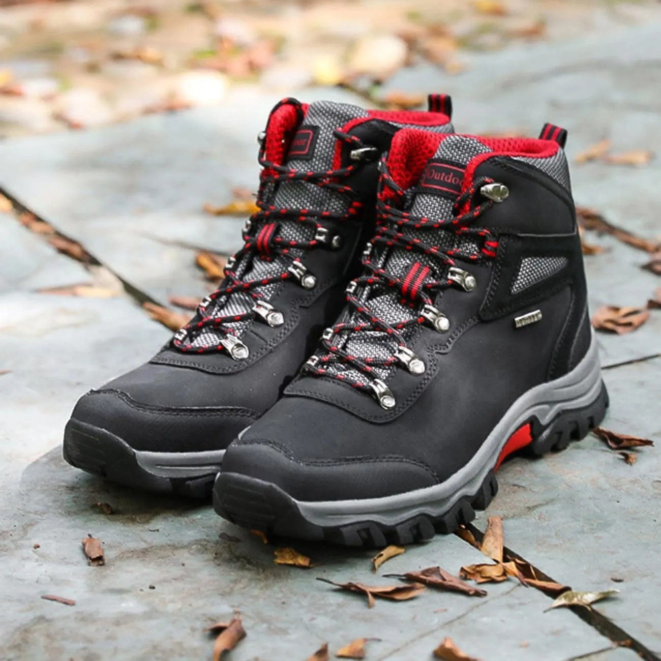 Men's Waterproof Hiking Boots Outdoor Non-Slip Work Boots High Top Trekking Hiking Shoes