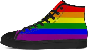 Men's Women's High Top Sneakers LGBTQ Canvas Shoes LGBT Flag Shoes Gifts for Men Women