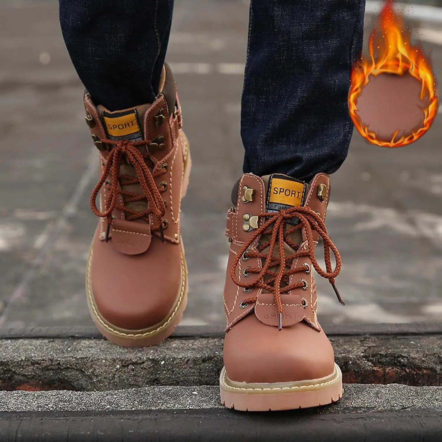 Men's Work Boots Slip On Hiking Sneakers Shoes Warm Women's Safety Shoes Business Casual Platform Sneakers Lightweight Safety Hike Grounded Footwear