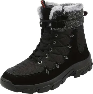 Men's Work Boots Soft Toe Hiking Sneakers Zip Up Fur Lined Women Safety Shoes Steel Toe Composite Safety Toe Waterproof Industrial Casual Hike Grounded Footwear
