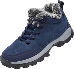 Men's Work Boots Soft Toe Hiking Sneakers Zip Up Fur Lined Women Safety Shoes Steel Toe Composite Safety Toe Waterproof Industrial Casual Hike Grounded Footwear