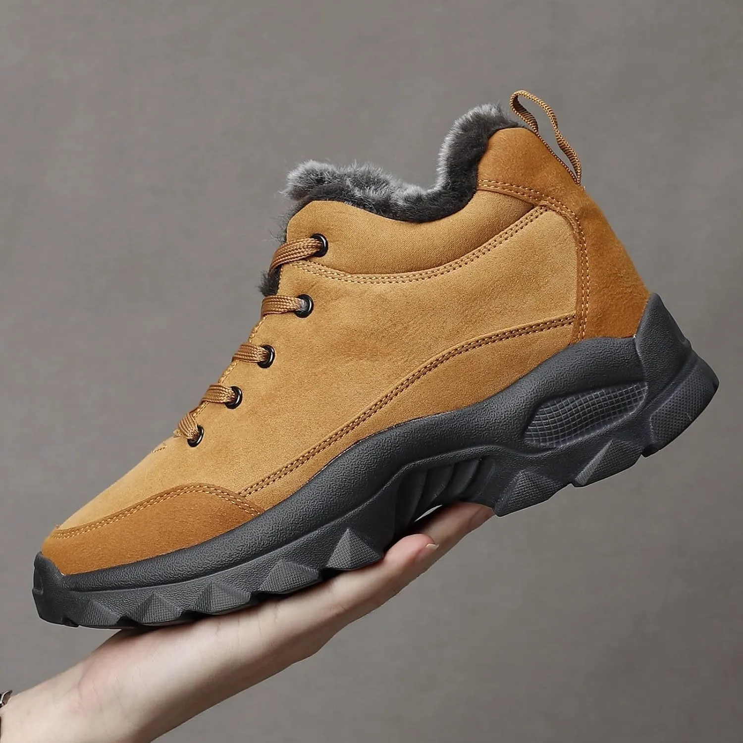 Men's Work Boots Wide Width Hiking Sneakers Warm Ankle Safety Shoes for Women Steel Toe Waterproof Outdoor Shoes Leather Comfortable Hike Grounded Footwear