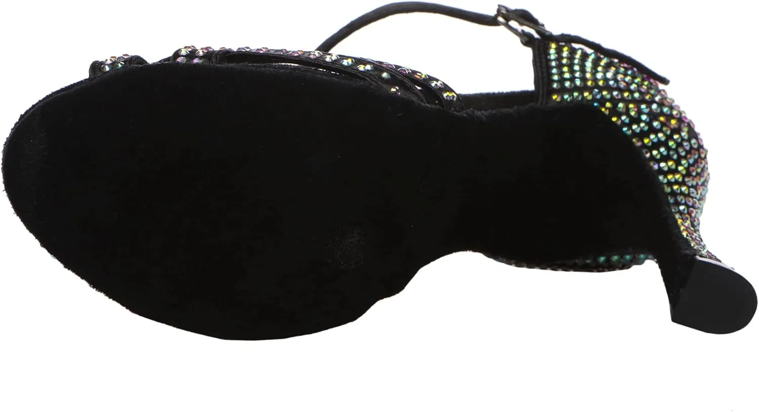 Minishion T-Strap Dance Shoes for Women Rhinestones Wedding Sandals