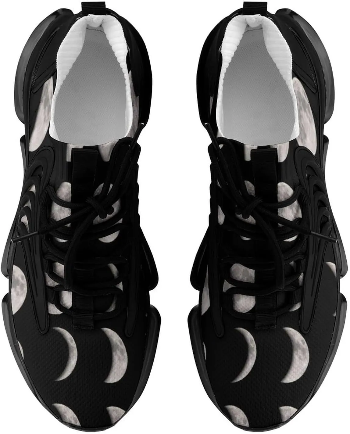Moon Phases Walking Shoes for Men Lightweight Tennis Fashion Elastic Sports Shoes Cushion Basketball Shoes