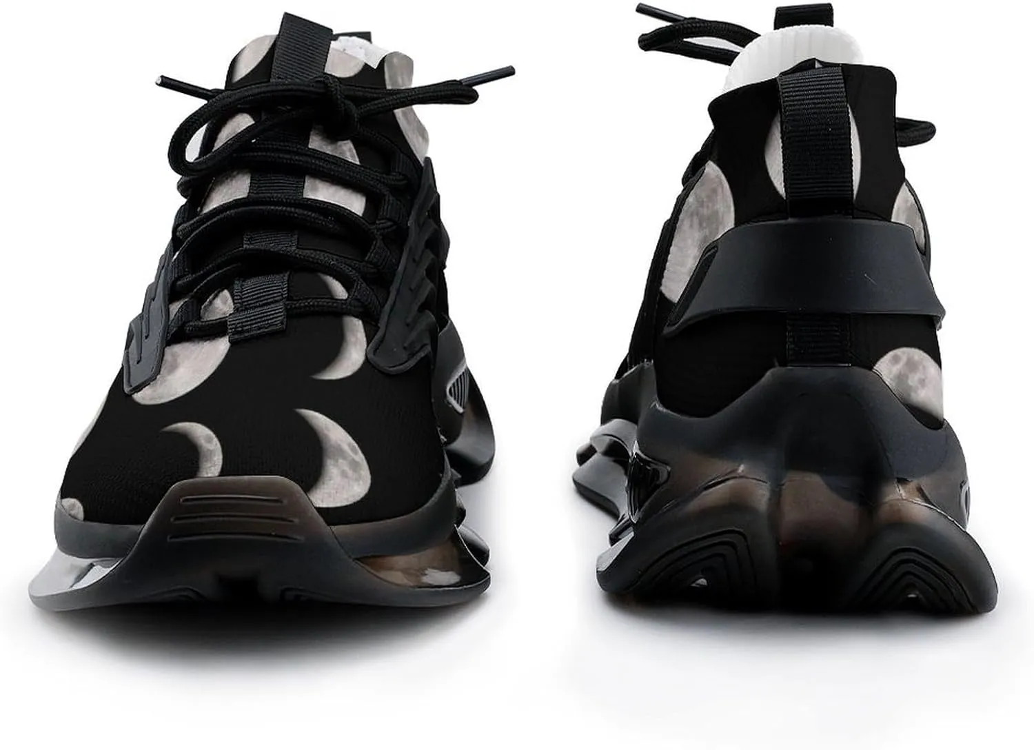 Moon Phases Walking Shoes for Men Lightweight Tennis Fashion Elastic Sports Shoes Cushion Basketball Shoes