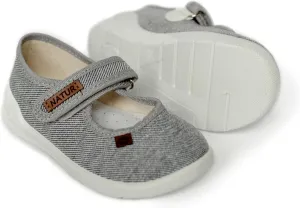 Natur Toddler Boys Canvas Shoes Textile with Patterns Loop Strap Non-Slip Sole