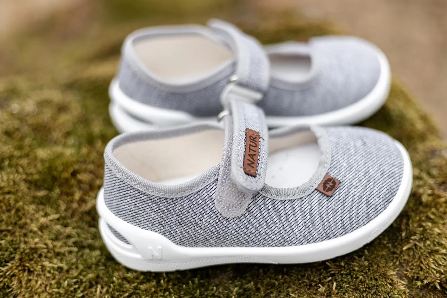 Natur Toddler Boys Canvas Shoes Textile with Patterns Loop Strap Non-Slip Sole