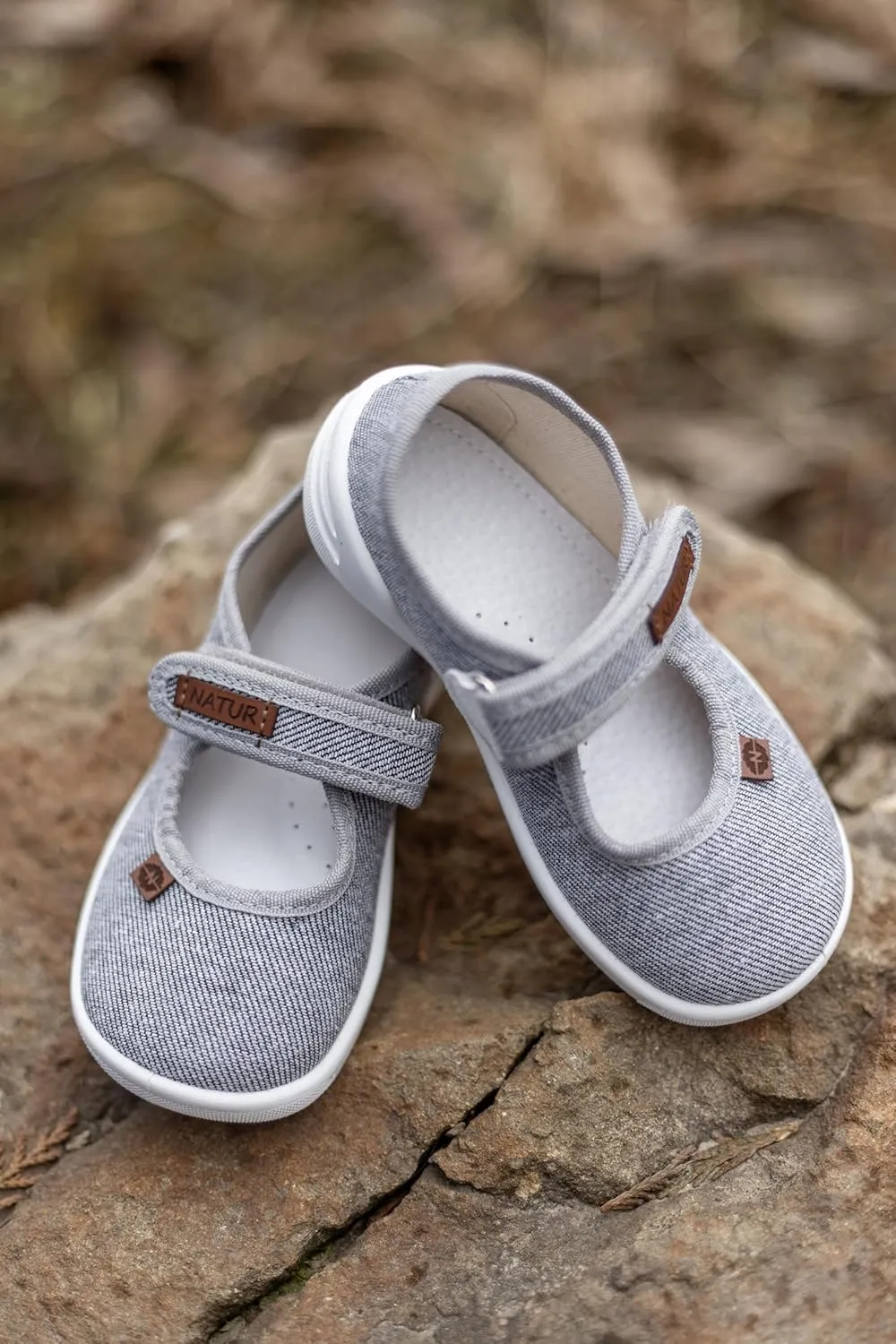 Natur Toddler Boys Canvas Shoes Textile with Patterns Loop Strap Non-Slip Sole