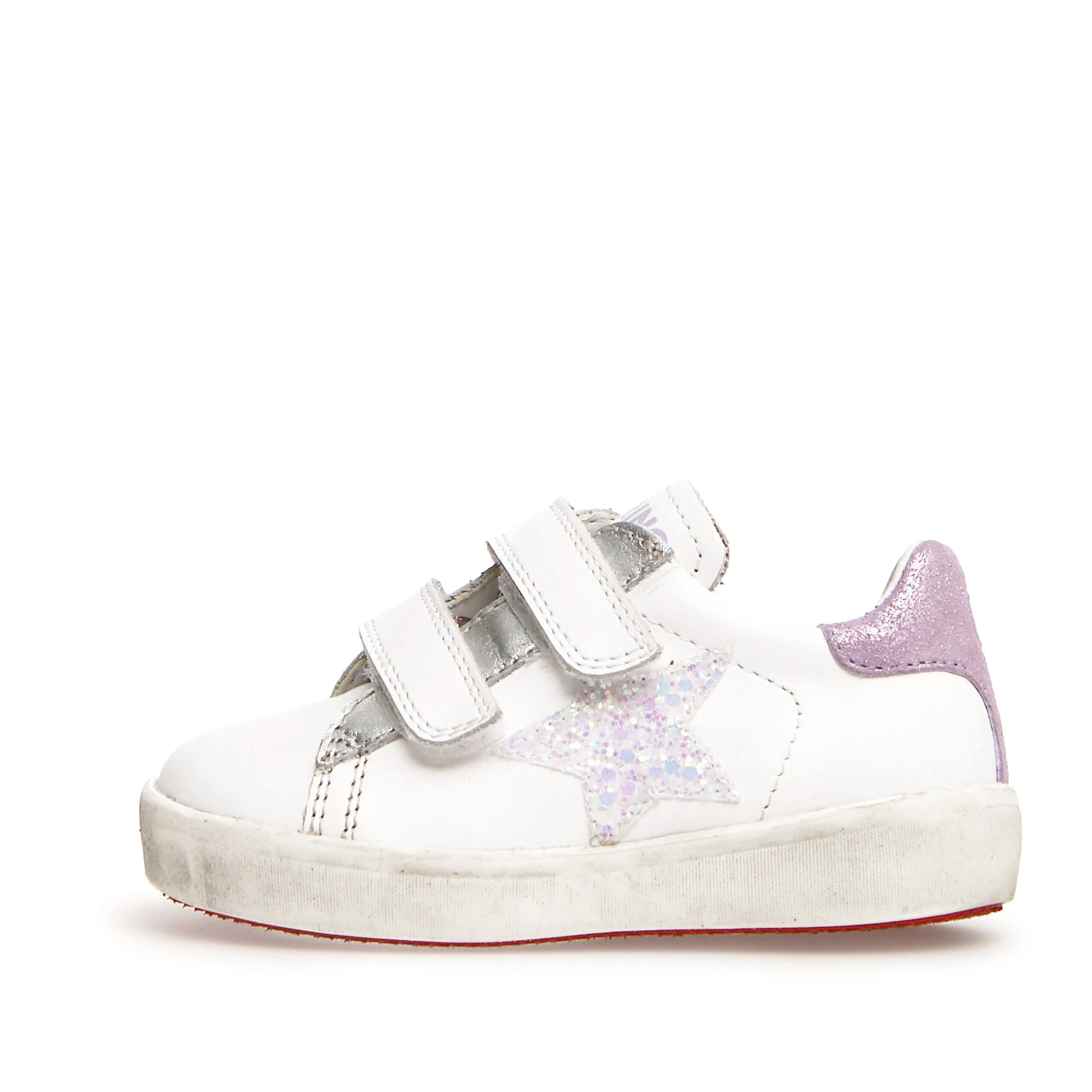 Naturino Girl's Annie VL Sneakers - White/Silver/Lilac