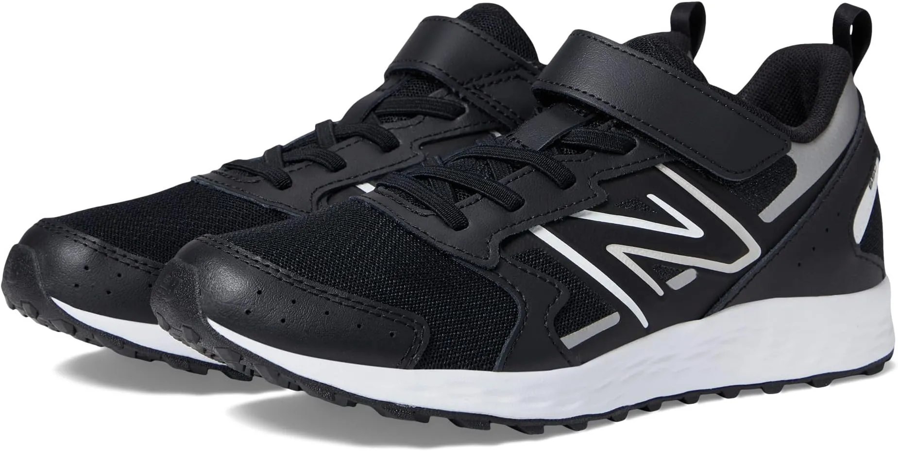 New Balance Fresh Foam 650v1 Bungee Lace with Top Strap Sneakers, Black/Metallic Silver