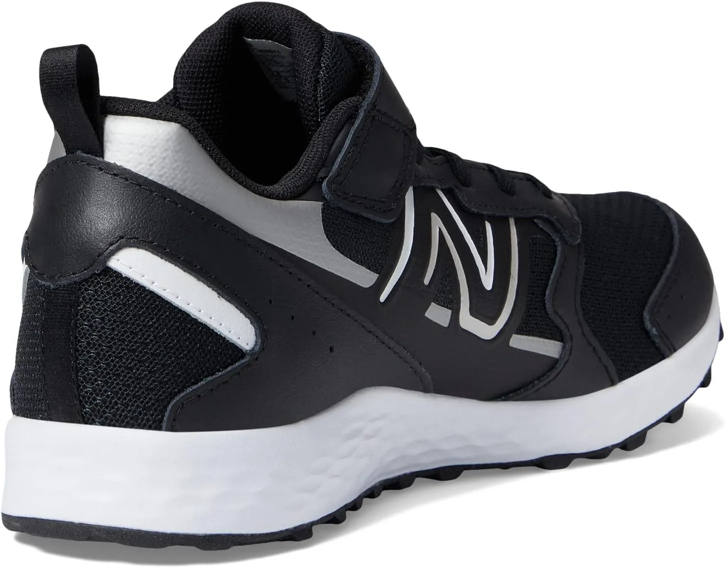 New Balance Fresh Foam 650v1 Bungee Lace with Top Strap Sneakers, Black/Metallic Silver