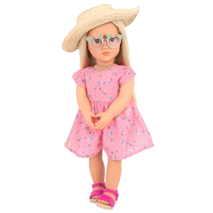 Our Generation Doll Doll With Floral Printed Dress & Sunhat, Dahlia