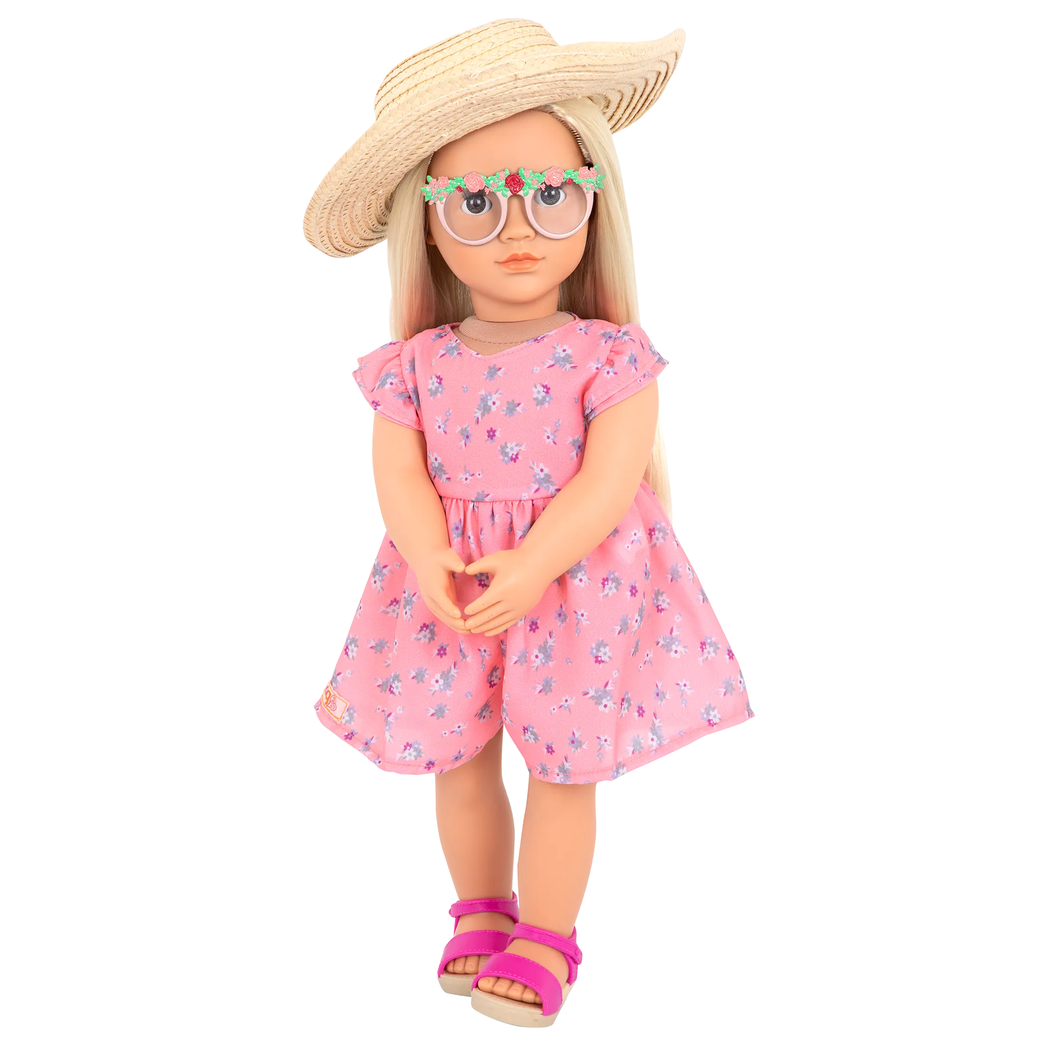 Our Generation Doll Doll With Floral Printed Dress & Sunhat, Dahlia