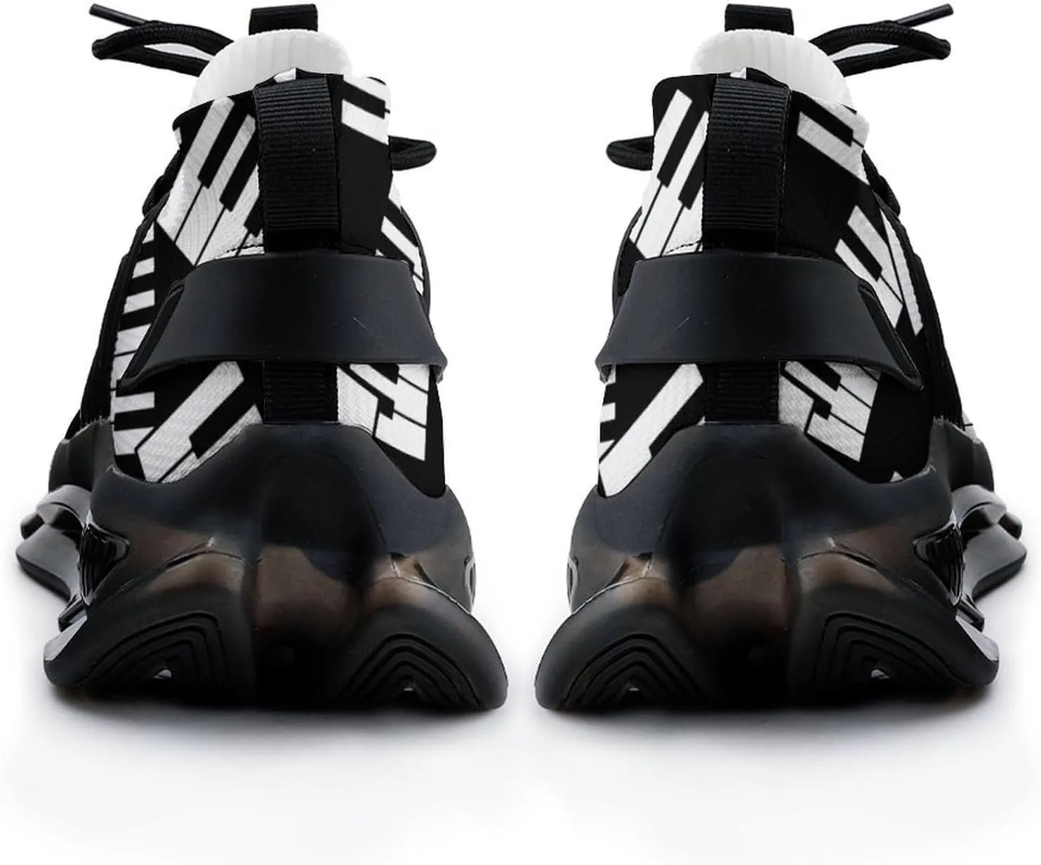 Piano Keys Walking Shoes for Men Lightweight Tennis Fashion Elastic Sports Shoes Cushion Basketball Shoes