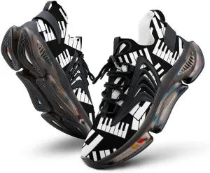 Piano Keys Walking Shoes for Men Lightweight Tennis Fashion Elastic Sports Shoes Cushion Basketball Shoes