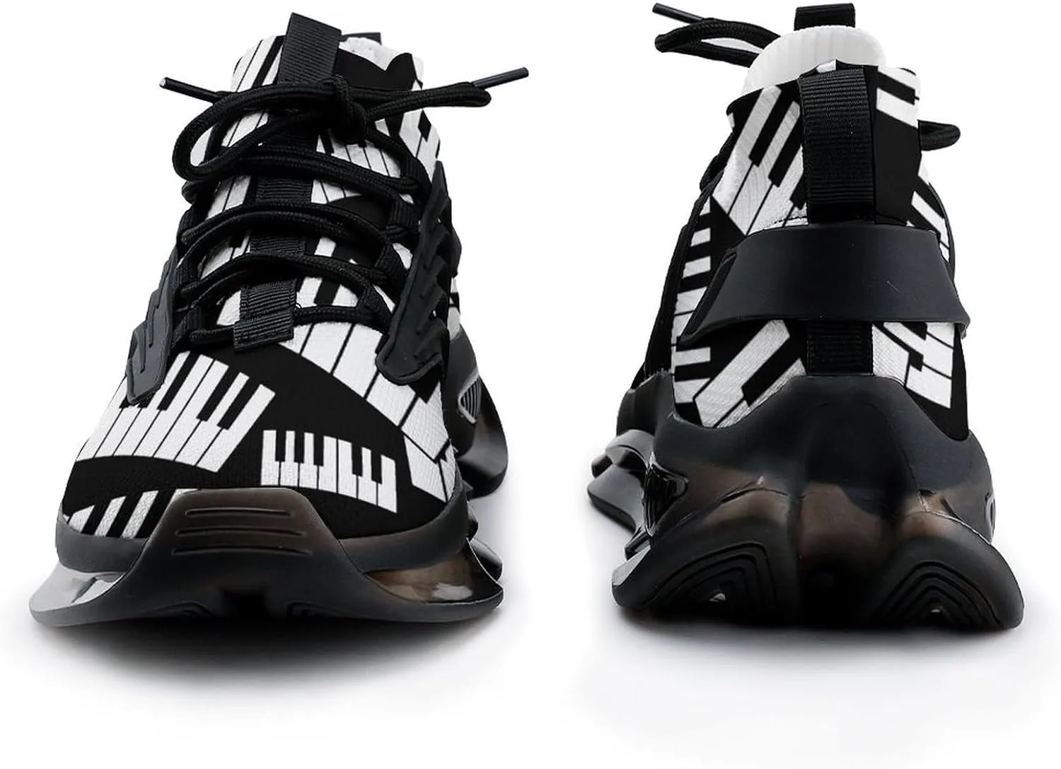 Piano Keys Walking Shoes for Men Lightweight Tennis Fashion Elastic Sports Shoes Cushion Basketball Shoes