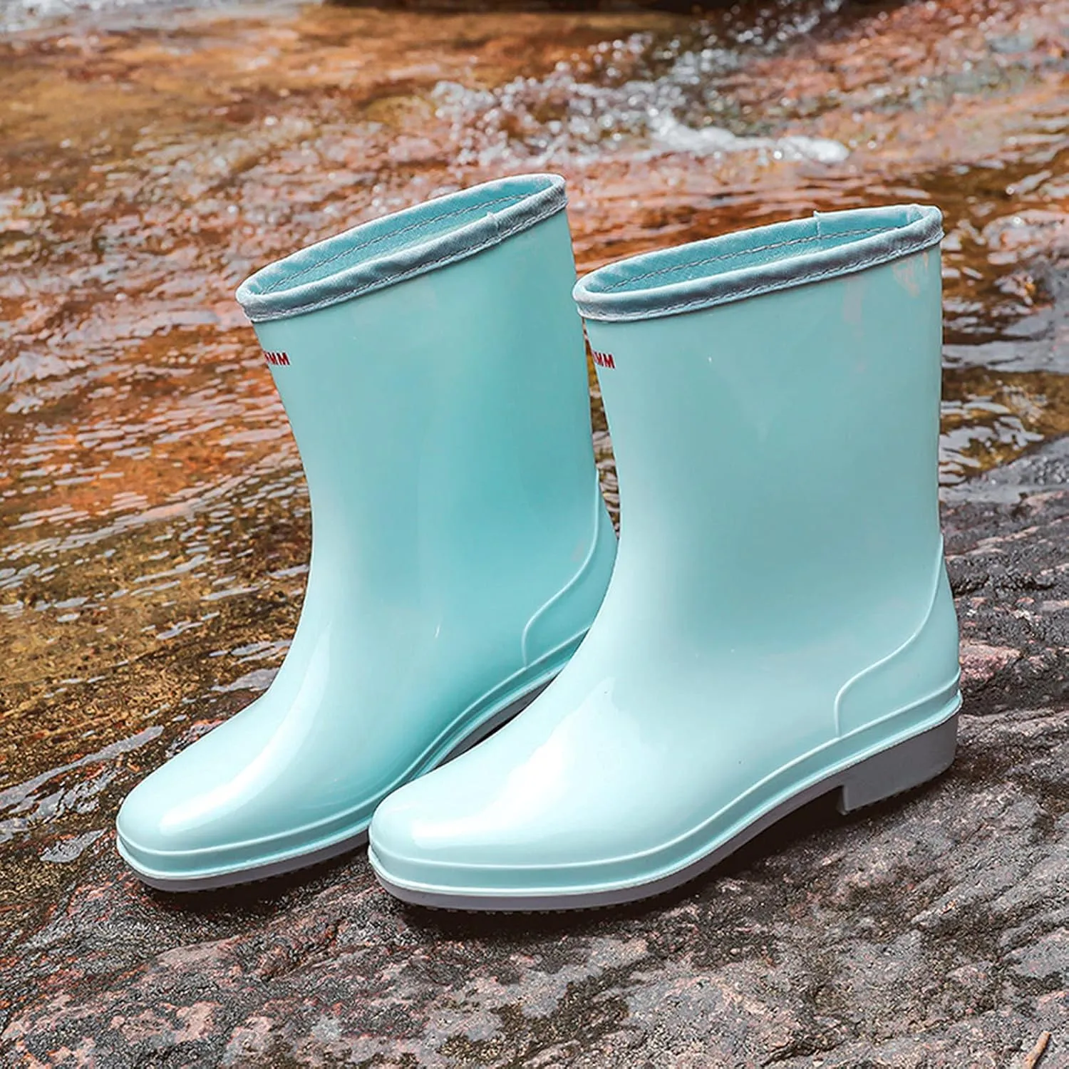 Rain Boots Women Tall Waterproof Mens Grounded Footwear Booties Work Barefoot Shoes Women's Rubber Rain Boots Waterproof & Anti-slip Womens Boots Fall 2024